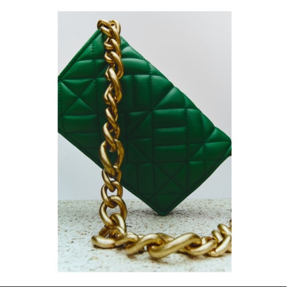 ZARA | NWT GREEN QUILTED SHOULDER BAG BLOGGERS Favorite - Picture 12 of 16